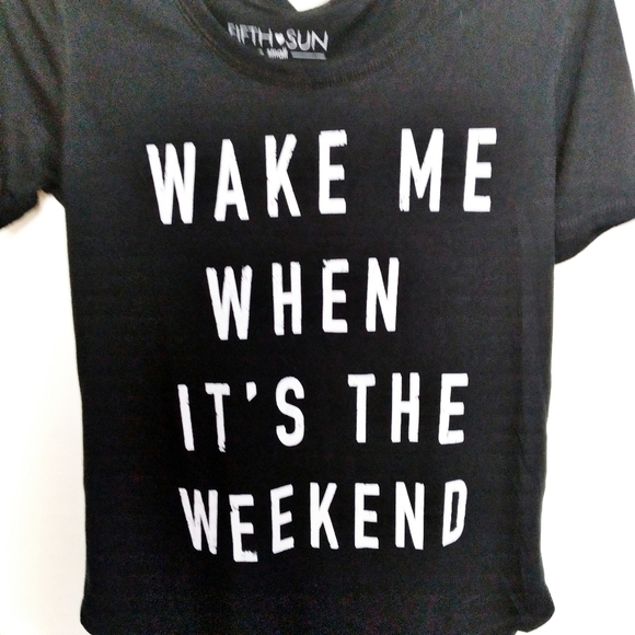 Fifth Sun Black and White Weekend Graphic T Shirt - Picture 4 of 6